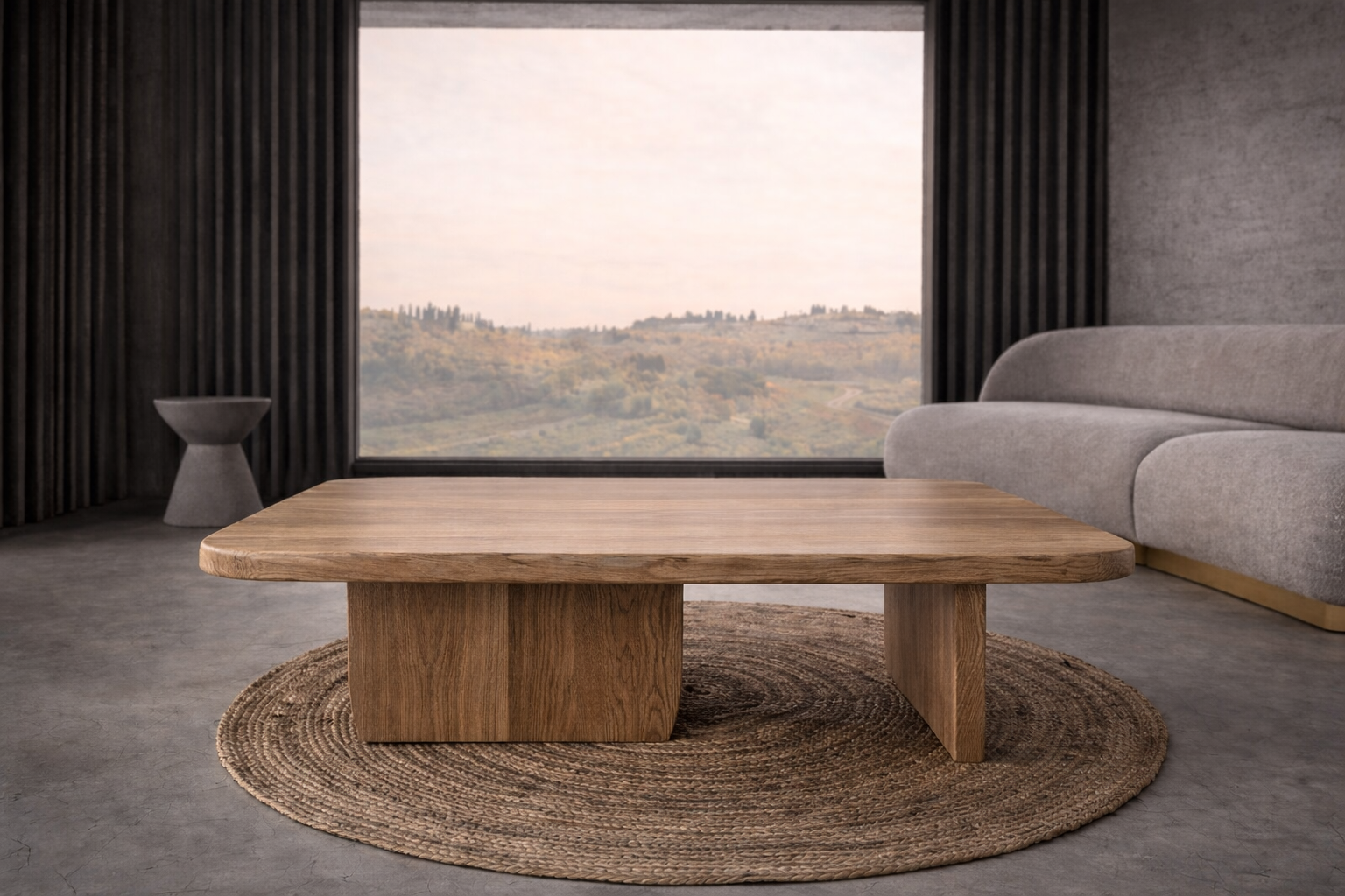 WATTAN – Τραπεζάκι Σαλονιού από Μασίφ Ξύλο Δρυς με Rustic Αισθητική