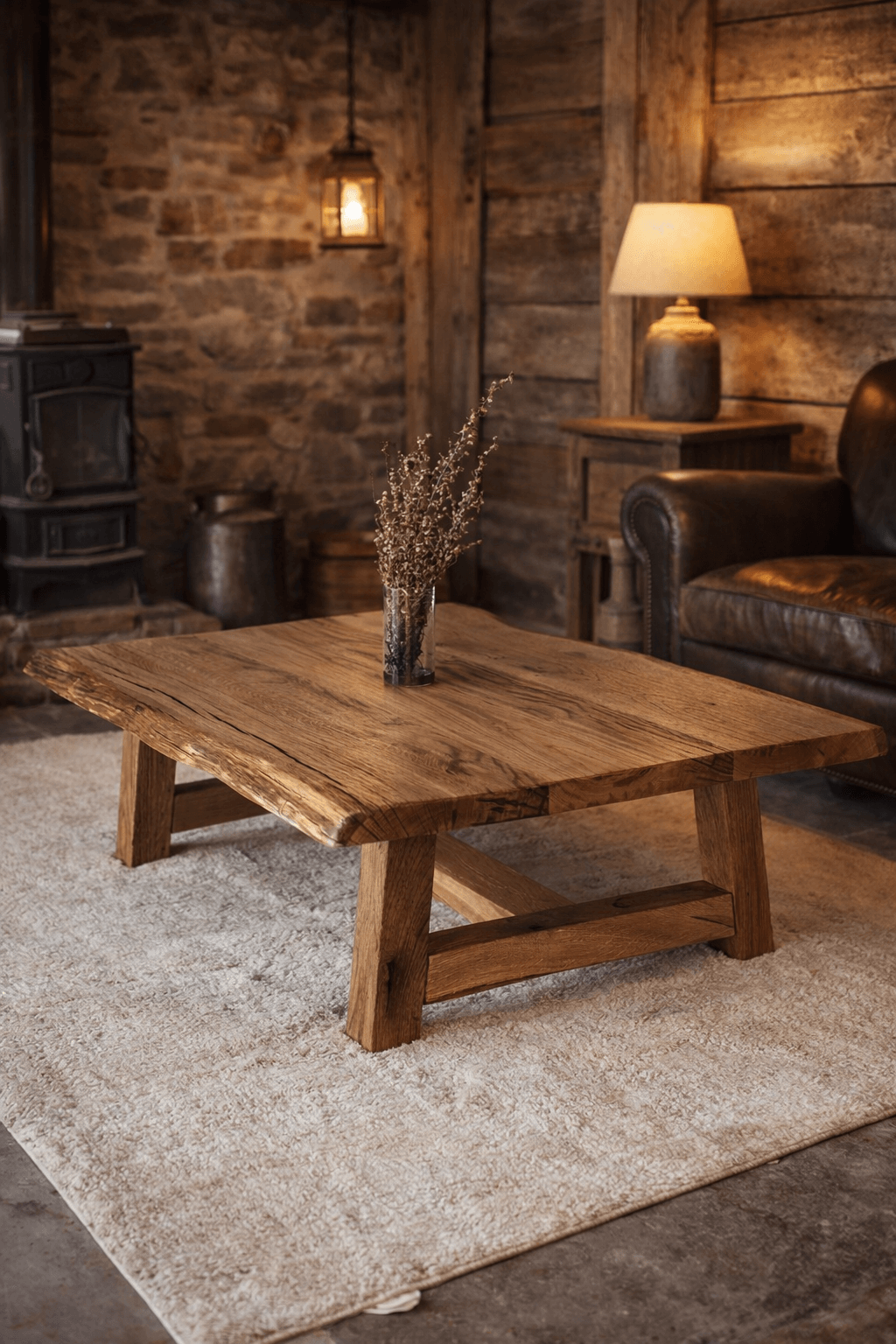 GEFJON – Τραπέζι Σαλονιού από Μασίφ Ξύλο Δρυός